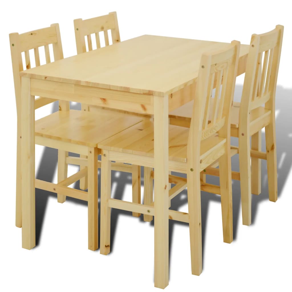 Eettafel met 4 stoelen hout naturel is nu te koop bij PeponiXL, paradijselijk wonen!