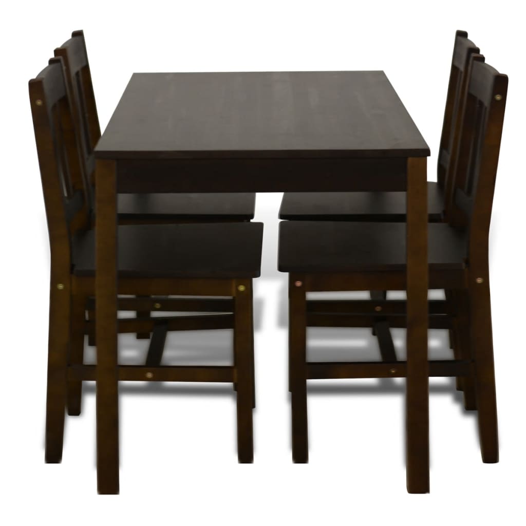 Eettafel met 4 stoelen hout bruin is nu te koop bij PeponiXL, paradijselijk wonen!