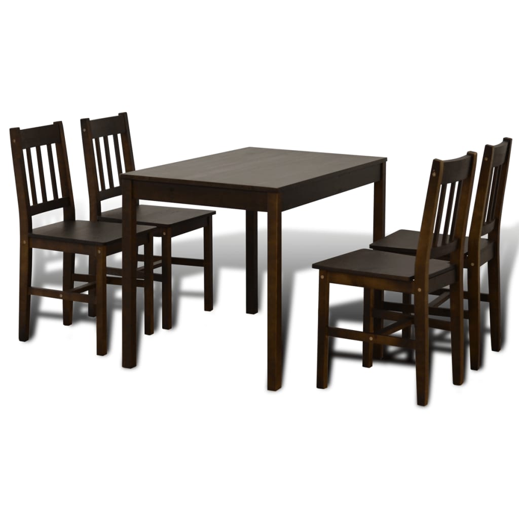 Eettafel met 4 stoelen hout bruin is nu te koop bij PeponiXL, paradijselijk wonen!