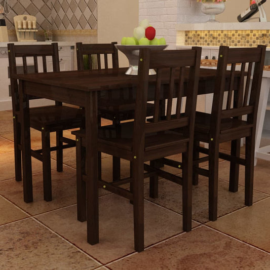 Eettafel met 4 stoelen hout bruin is nu te koop bij PeponiXL, paradijselijk wonen!