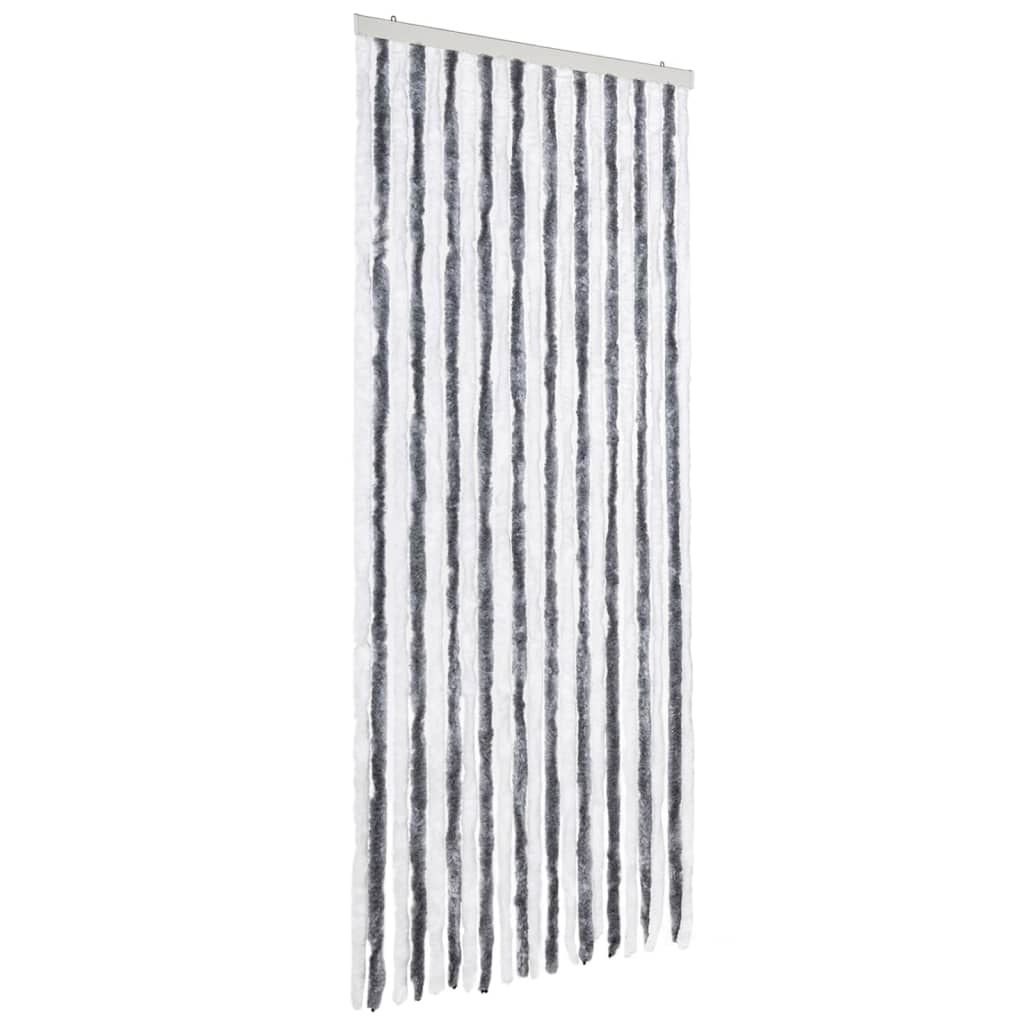 Vliegengordijn 90x220 cm chenille grijs en wit is nu te koop bij PeponiXL, paradijselijk wonen!
