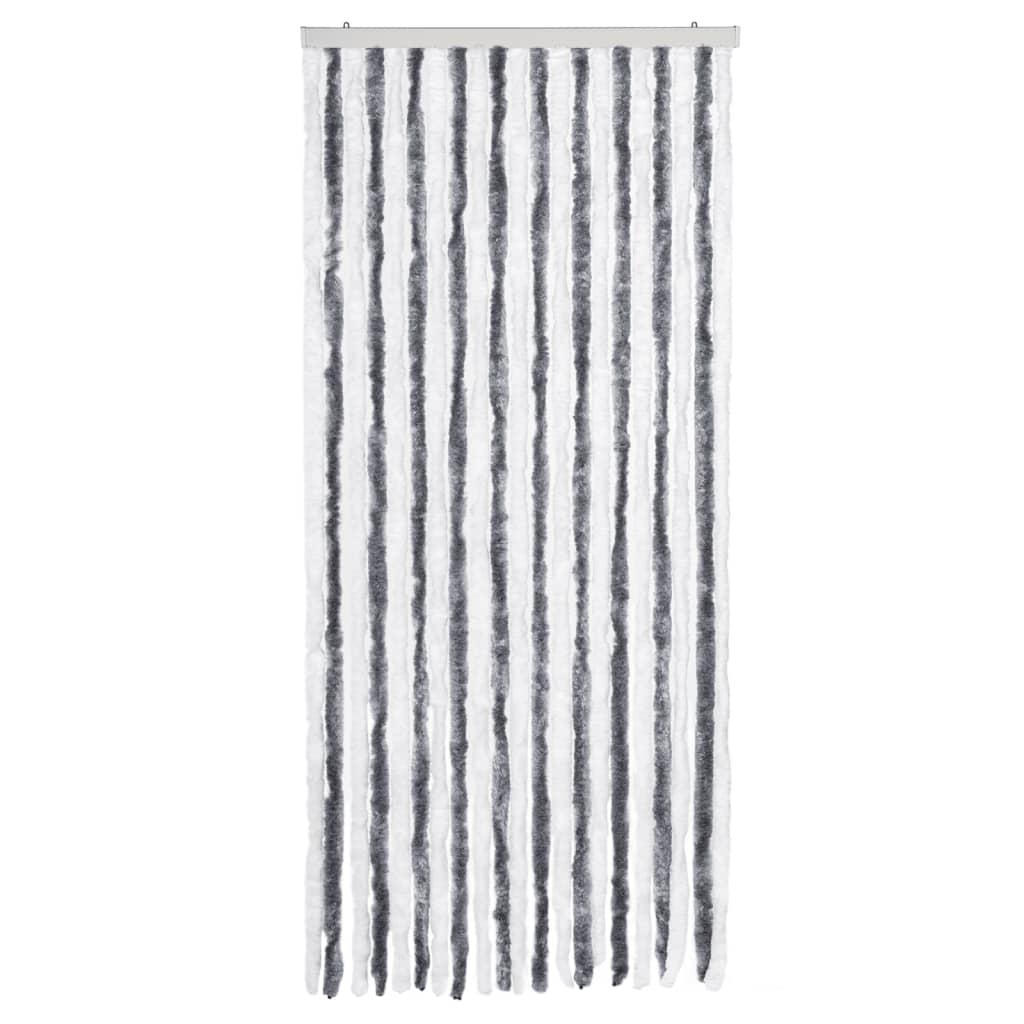 Vliegengordijn 90x220 cm chenille grijs en wit is nu te koop bij PeponiXL, paradijselijk wonen!