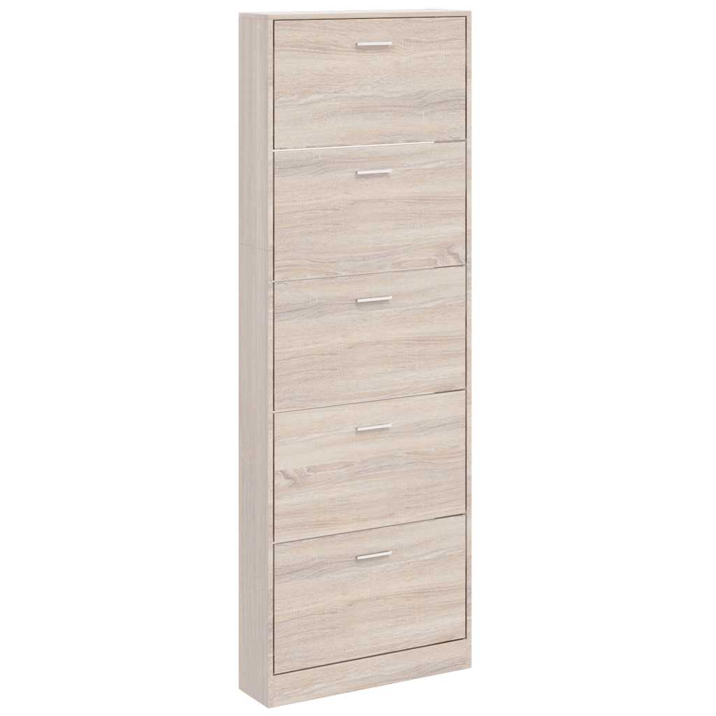 Schoenenkast hout met 5 opbergvakken eiken-look is nu te koop bij PeponiXL, paradijselijk wonen!