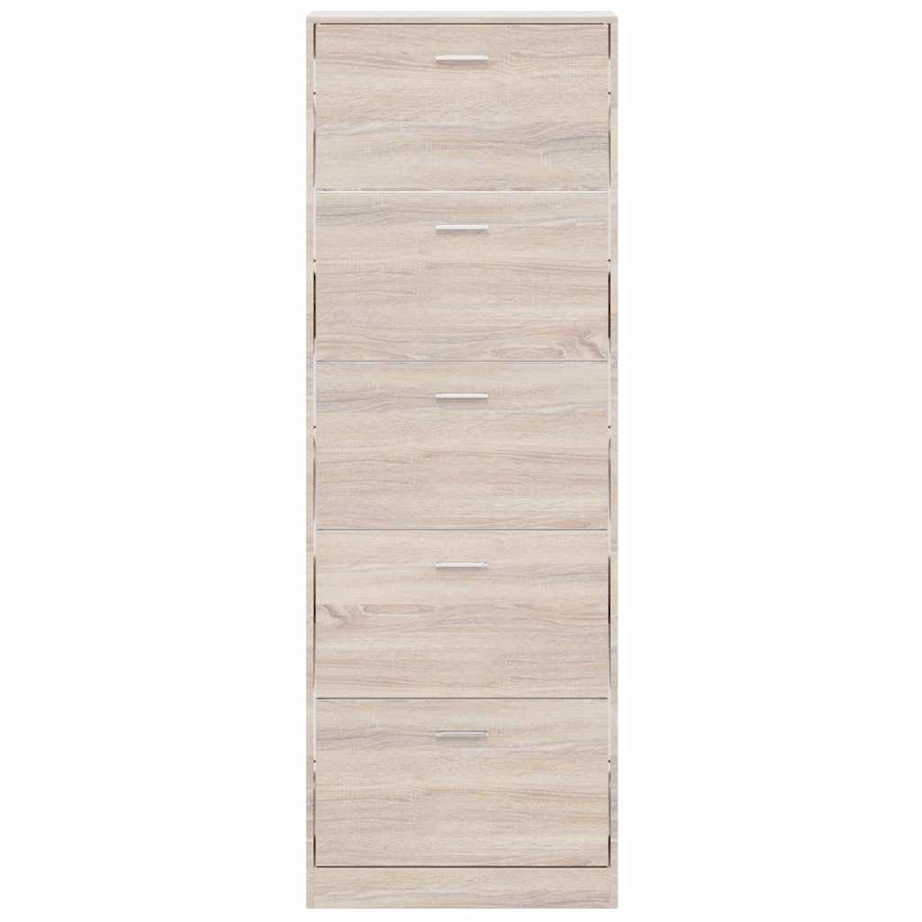Schoenenkast hout met 5 opbergvakken eiken-look is nu te koop bij PeponiXL, paradijselijk wonen!