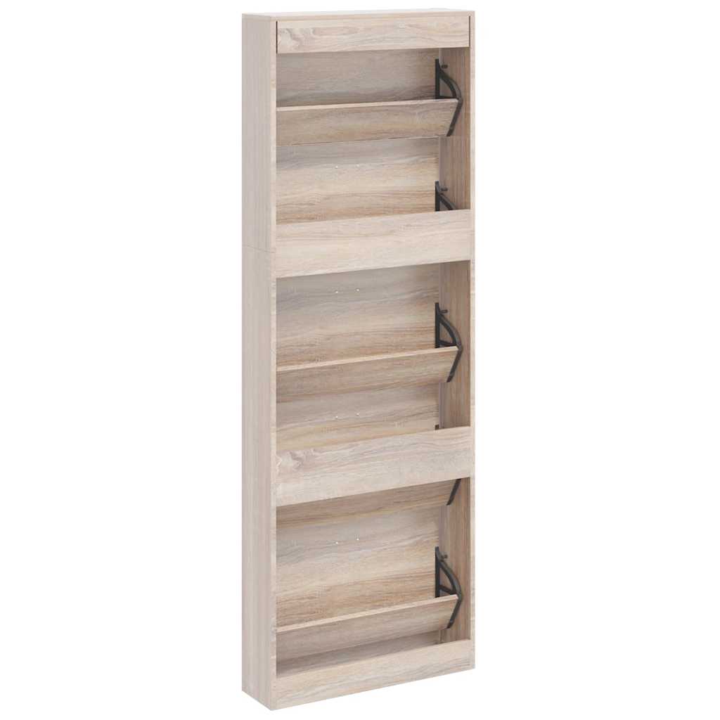 Schoenenkast hout met 5 opbergvakken eiken-look is nu te koop bij PeponiXL, paradijselijk wonen!
