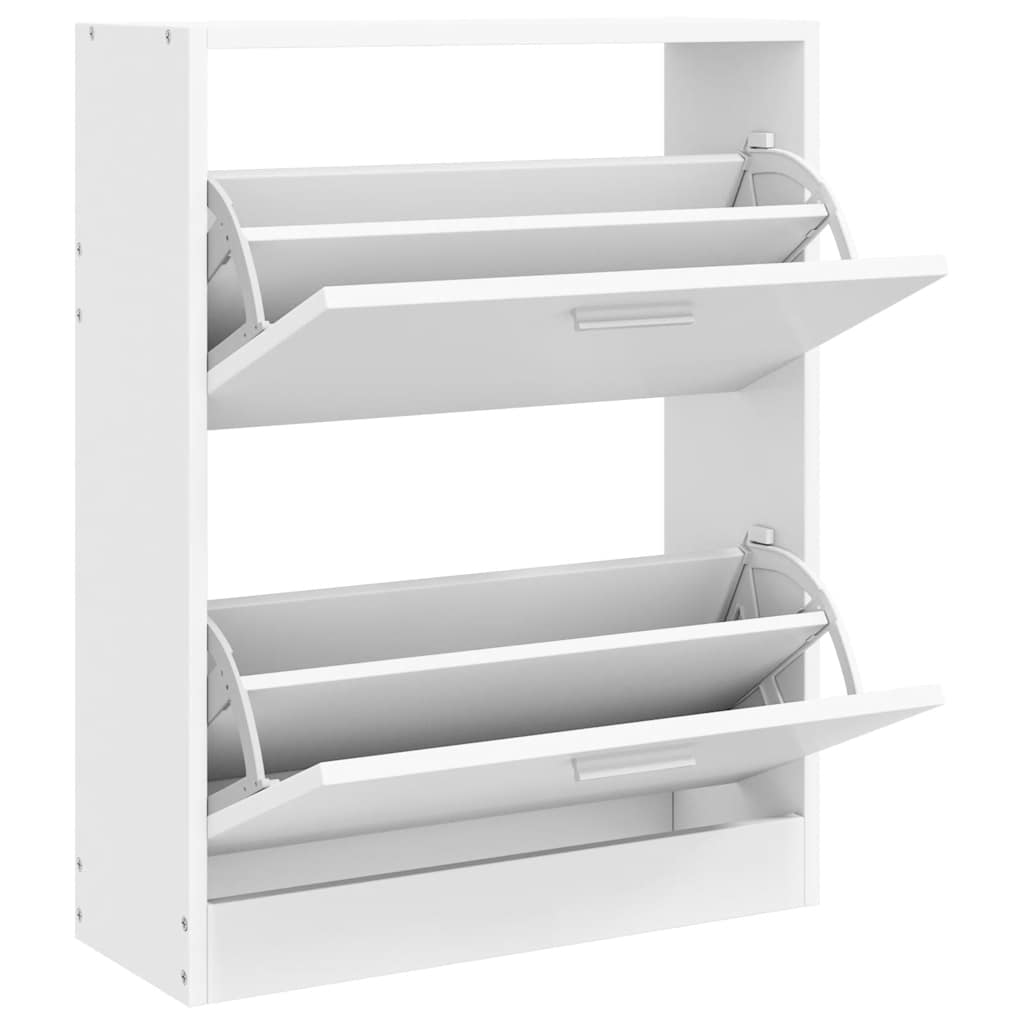 Schoenenkast met 2 vakken hout wit is nu te koop bij PeponiXL, paradijselijk wonen!