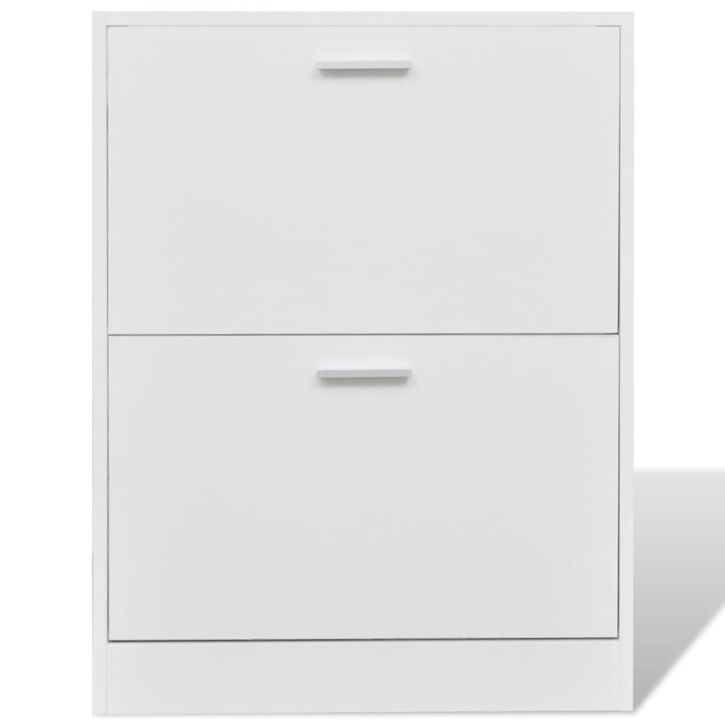Schoenenkast met 2 vakken hout wit is nu te koop bij PeponiXL, paradijselijk wonen!