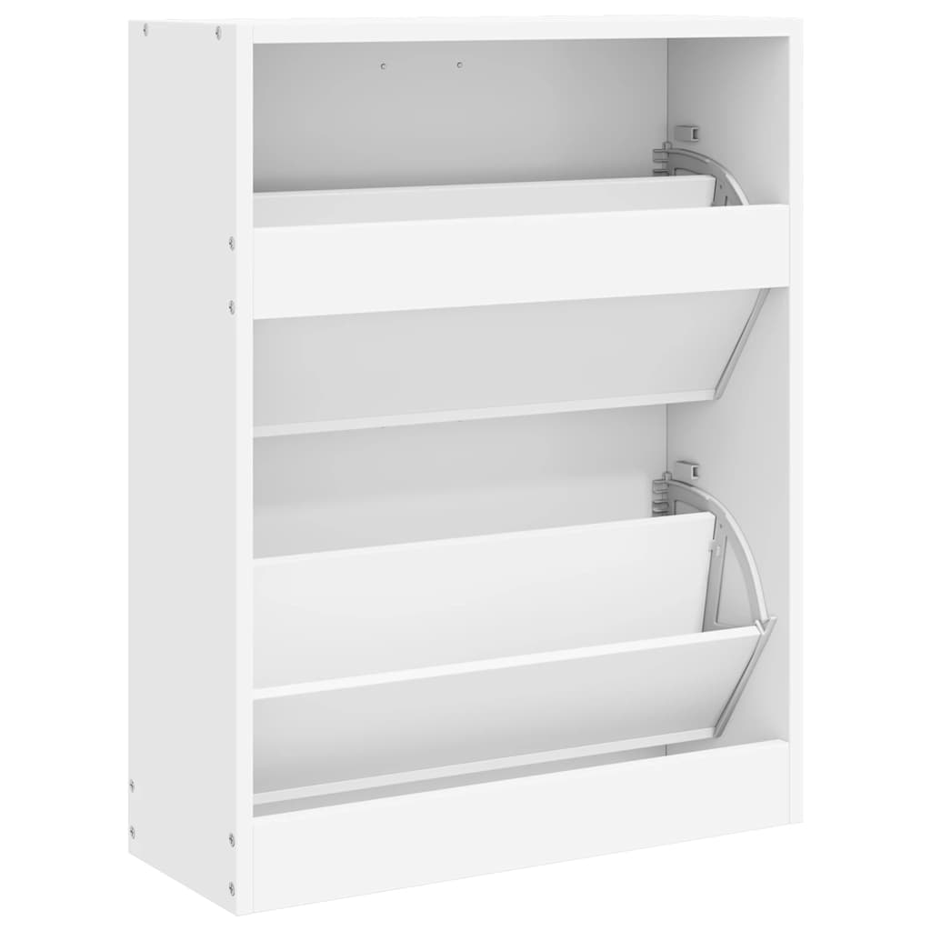 Schoenenkast met 2 vakken hout wit is nu te koop bij PeponiXL, paradijselijk wonen!