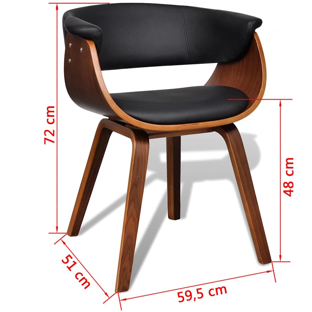 Eetkamerstoelen 2 st gebogen hout en kunstleer is nu te koop bij PeponiXL, paradijselijk wonen!