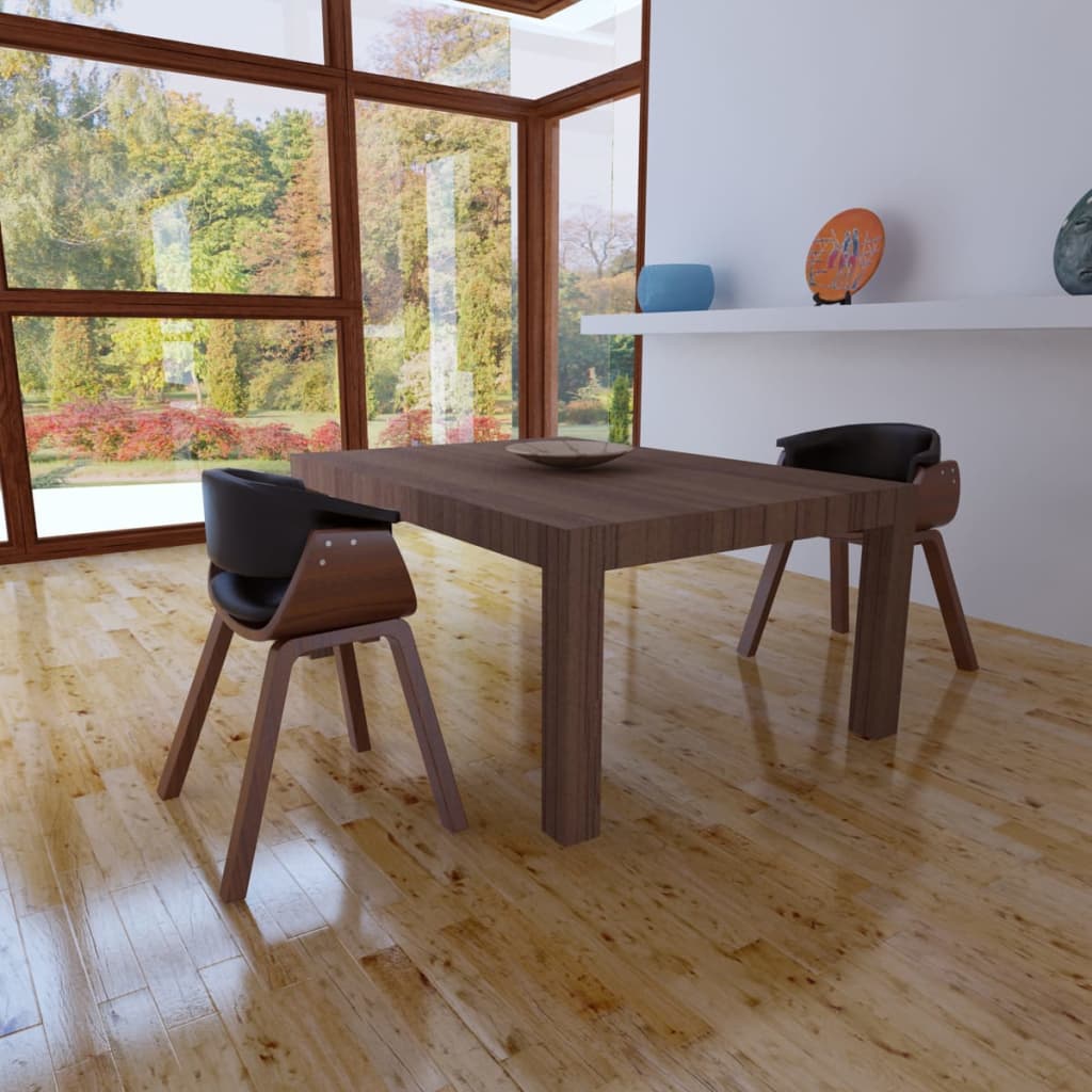 Eetkamerstoelen 2 st gebogen hout en kunstleer is nu te koop bij PeponiXL, paradijselijk wonen!