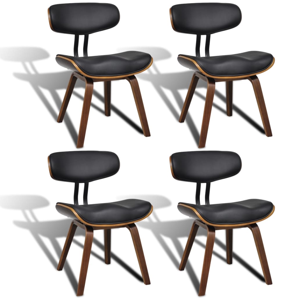 Eetkamerstoelen 4 st gebogen hout en kunstleer is nu te koop bij PeponiXL, paradijselijk wonen!