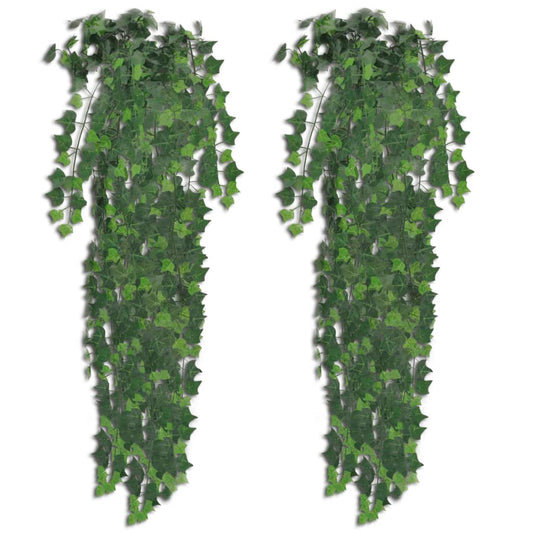 Kunstplanten 2 st klimop 90 cm groen is nu te koop bij PeponiXL, paradijselijk wonen!