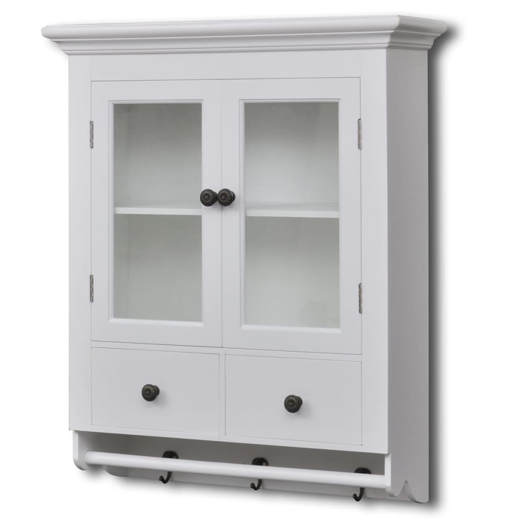 Keukenbovenkast met glazen deur hout wit is nu te koop bij PeponiXL, paradijselijk wonen!