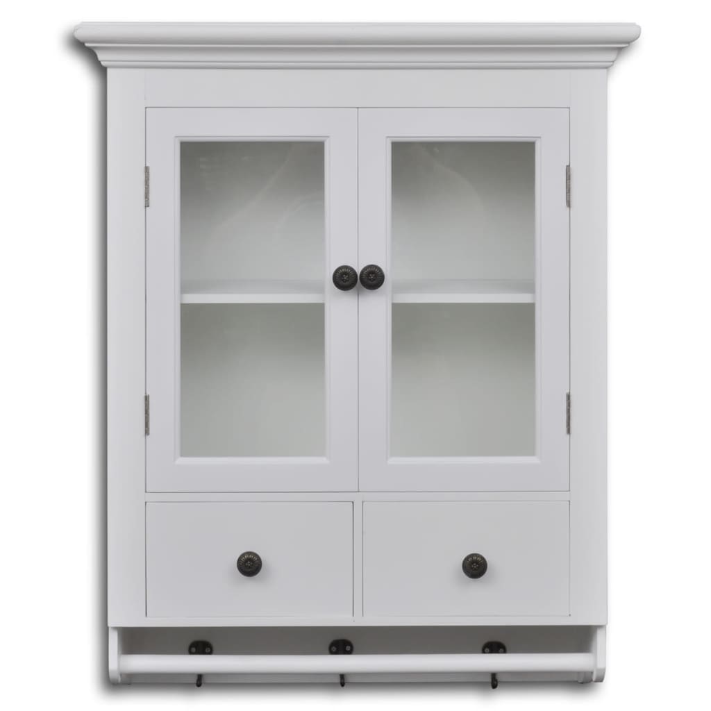 Keukenbovenkast met glazen deur hout wit is nu te koop bij PeponiXL, paradijselijk wonen!