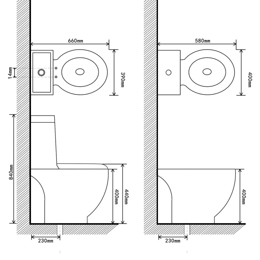 Toilet- en bidetset keramiek wit is nu te koop bij PeponiXL, paradijselijk wonen!