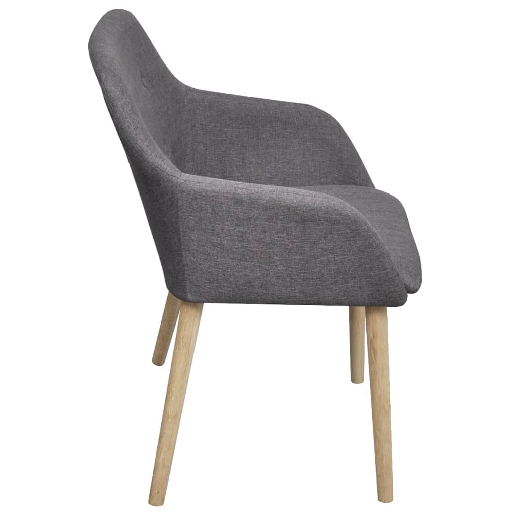 Eetkamerstoelen 4 st stof en massief eikenhout donkergrijs is nu te koop bij PeponiXL, paradijselijk wonen!
