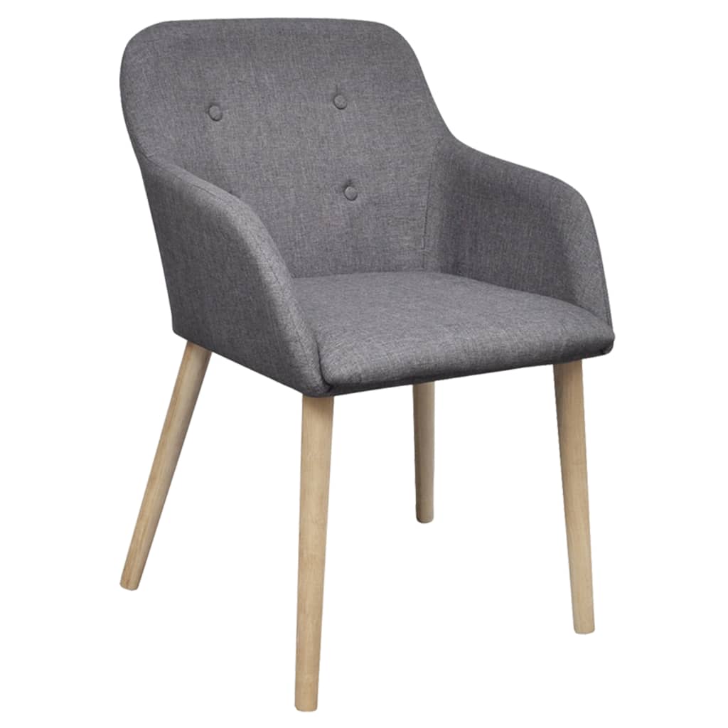 Eetkamerstoelen 6 st stof en massief eikenhout lichtgrijs is nu te koop bij PeponiXL, paradijselijk wonen!