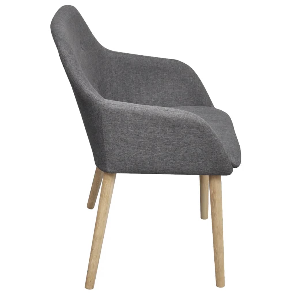 Eetkamerstoelen 6 st stof en massief eikenhout lichtgrijs is nu te koop bij PeponiXL, paradijselijk wonen!