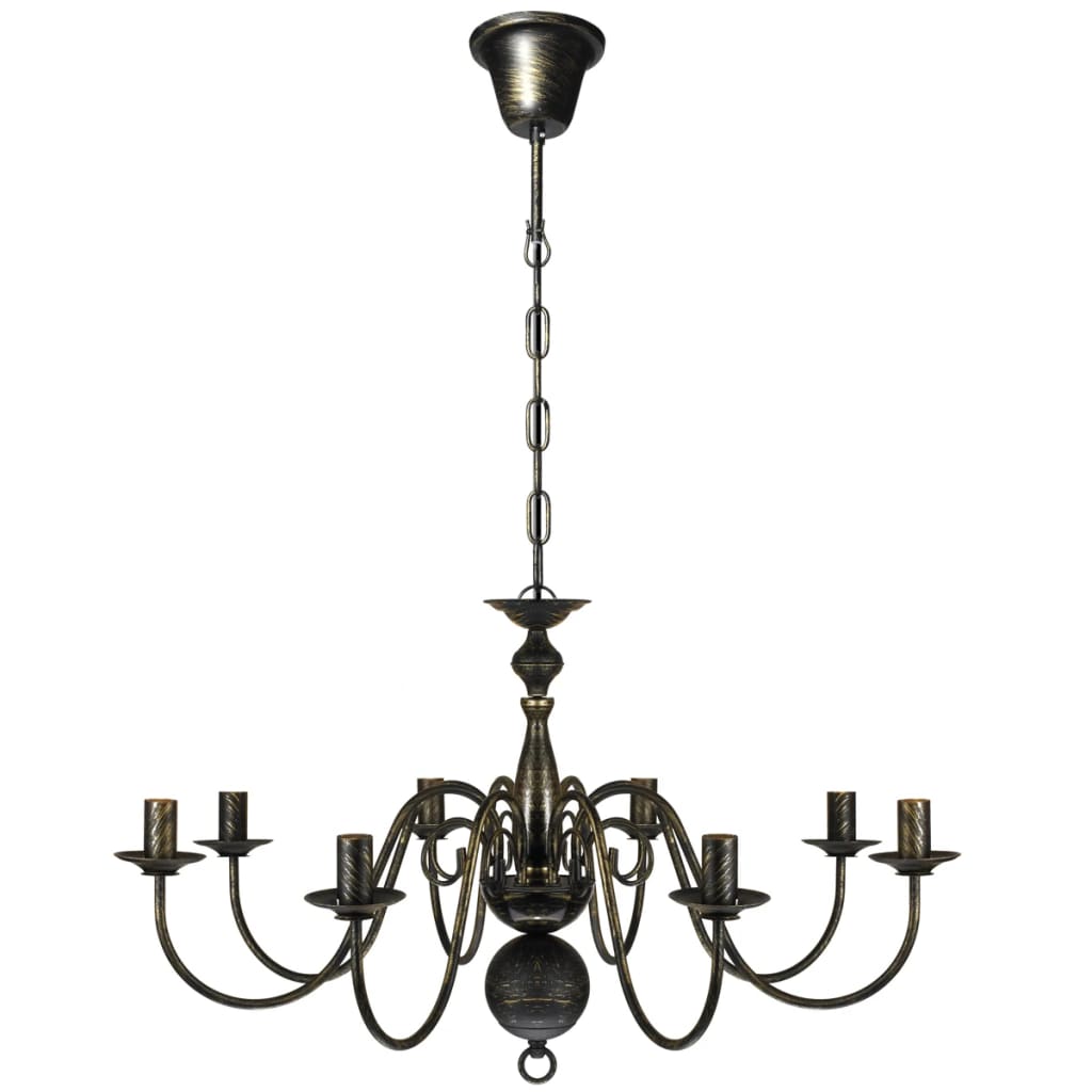 Kroonluchter zwart metaal 8 x E14 lampen is nu te koop bij PeponiXL, paradijselijk wonen!