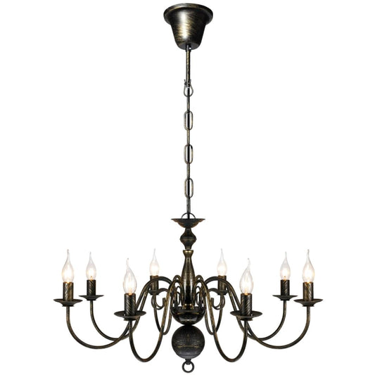 Kroonluchter zwart metaal 8 x E14 lampen is nu te koop bij PeponiXL, paradijselijk wonen!