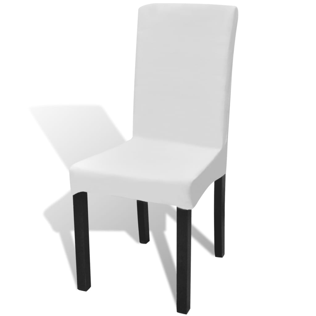 6 st Stoelhoezen recht stretch wit is nu te koop bij PeponiXL, paradijselijk wonen!