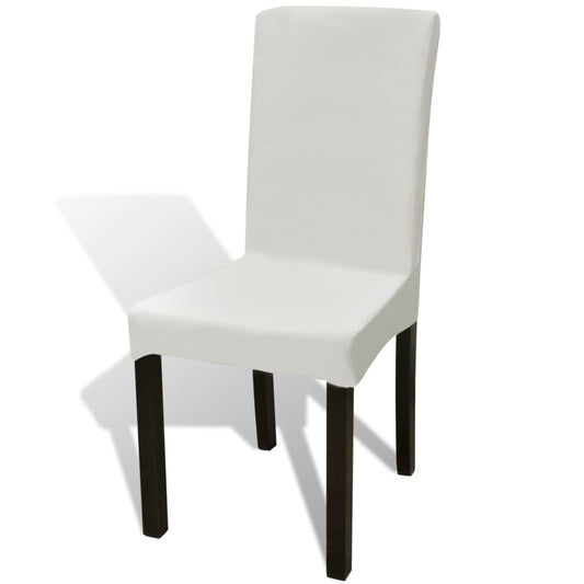 6 st Stoelhoezen recht stretch crèmekleurig is nu te koop bij PeponiXL, paradijselijk wonen!