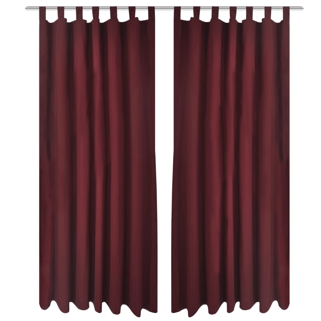 Micro-Satijnen Gordijnen met Ringen 140 x 175 cm 2 stuks (Wijnrood) is nu te koop bij PeponiXL, paradijselijk wonen!