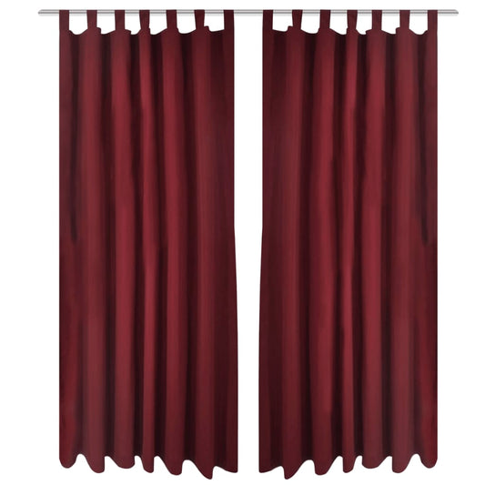 Micro-Satijnen Gordijnen met Ringen 140 x 175 cm 2 stuks (Wijnrood) is nu te koop bij PeponiXL, paradijselijk wonen!