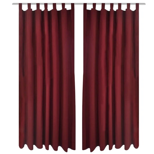 Micro-Satijnen Gordijnen met Ringen 140 x 245 cm 2 stuks (Wijnrood) is nu te koop bij PeponiXL, paradijselijk wonen!