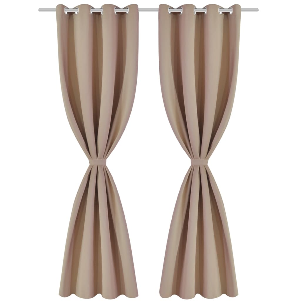 Gordijnen met metalen ringen 135 x 245 cm 2 stuks (creme) is nu te koop bij PeponiXL, paradijselijk wonen!