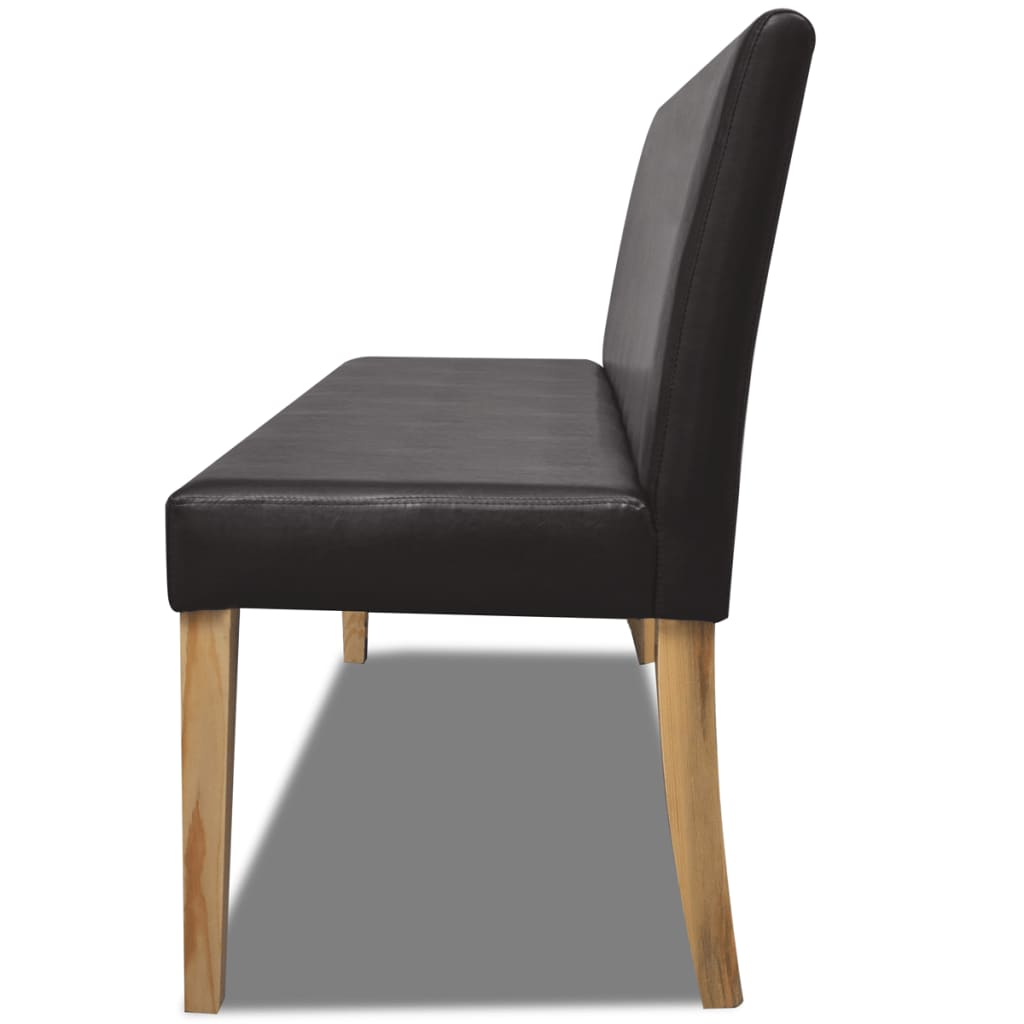 Bankje 139,5 cm kunstleer donkerbruin is nu te koop bij PeponiXL, paradijselijk wonen!