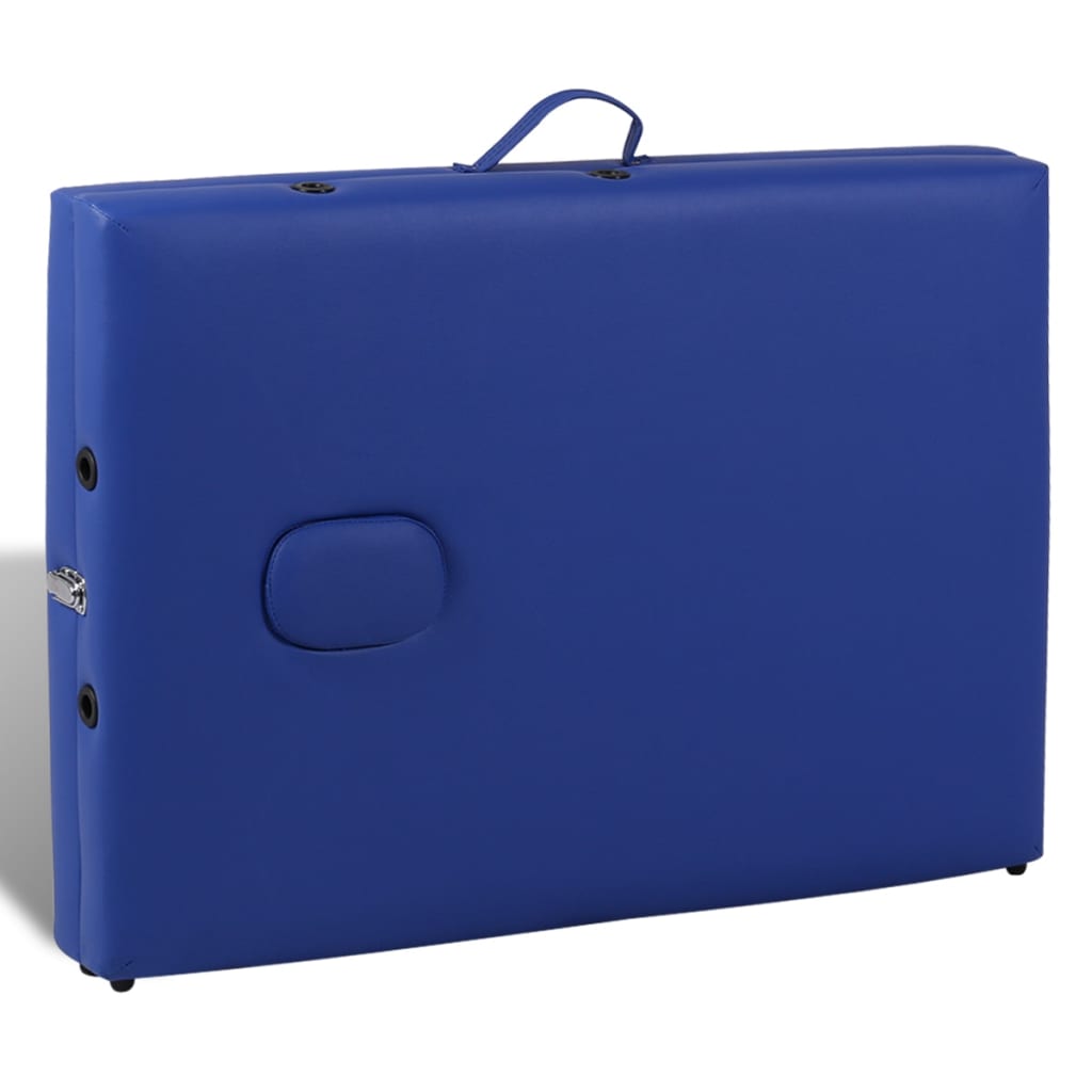 Inklapbare massagetafel 2 zones met houten frame (blauw) is nu te koop bij PeponiXL, paradijselijk wonen!