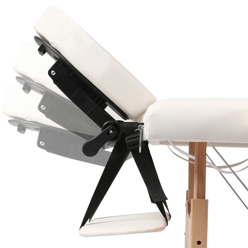 Inklapbare massagetafel 3 zones met houten frame (creme) is nu te koop bij PeponiXL, paradijselijk wonen!