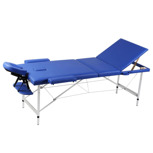 Inklapbare massagetafel 3 zones met aluminium frame (blauw) is nu te koop bij PeponiXL, paradijselijk wonen!