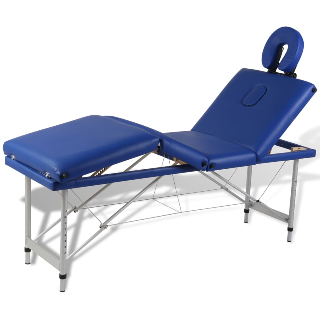 Massagetafel inklapbaar met aluminium frame (vier delen / blauw) is nu te koop bij PeponiXL, paradijselijk wonen!