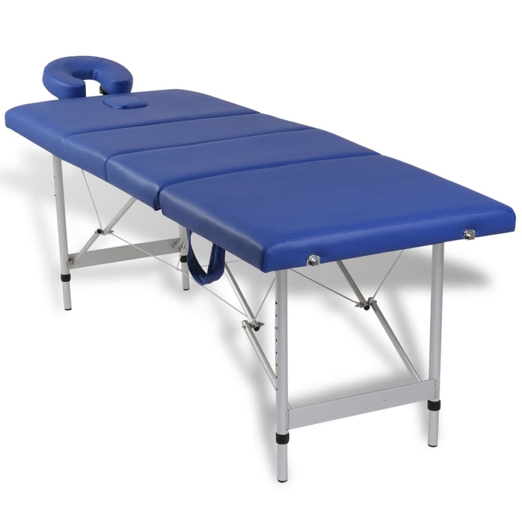 Massagetafel inklapbaar met aluminium frame (vier delen / blauw) is nu te koop bij PeponiXL, paradijselijk wonen!