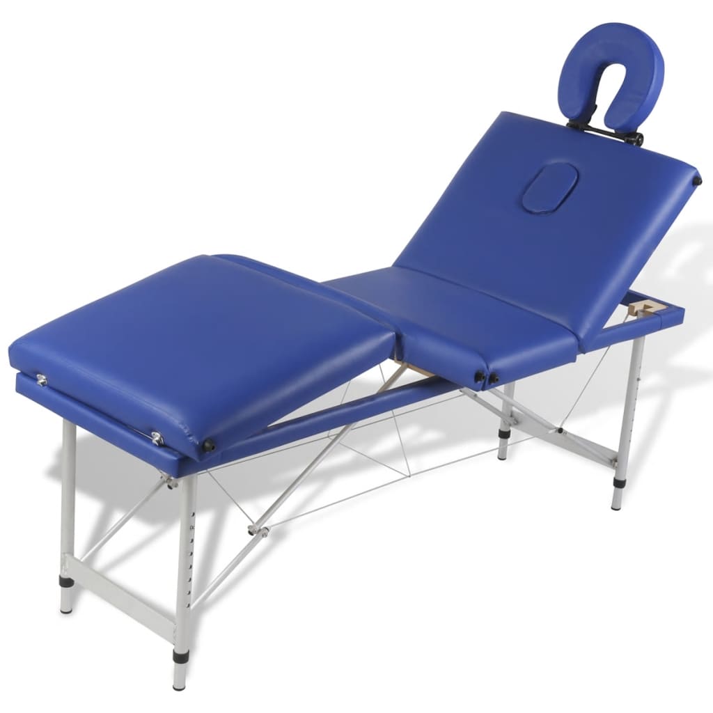 Massagetafel inklapbaar met aluminium frame (vier delen / blauw) is nu te koop bij PeponiXL, paradijselijk wonen!