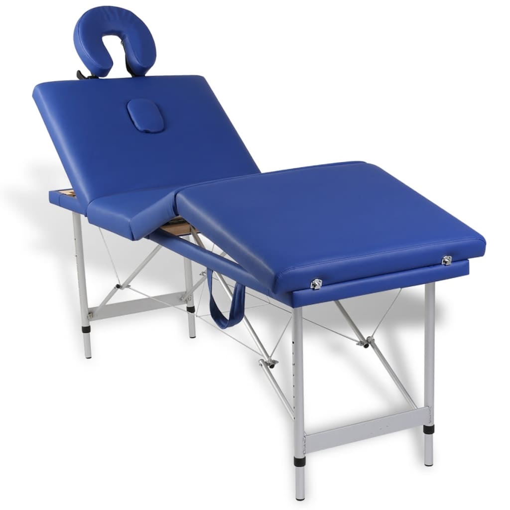 Massagetafel inklapbaar met aluminium frame (vier delen / blauw) is nu te koop bij PeponiXL, paradijselijk wonen!