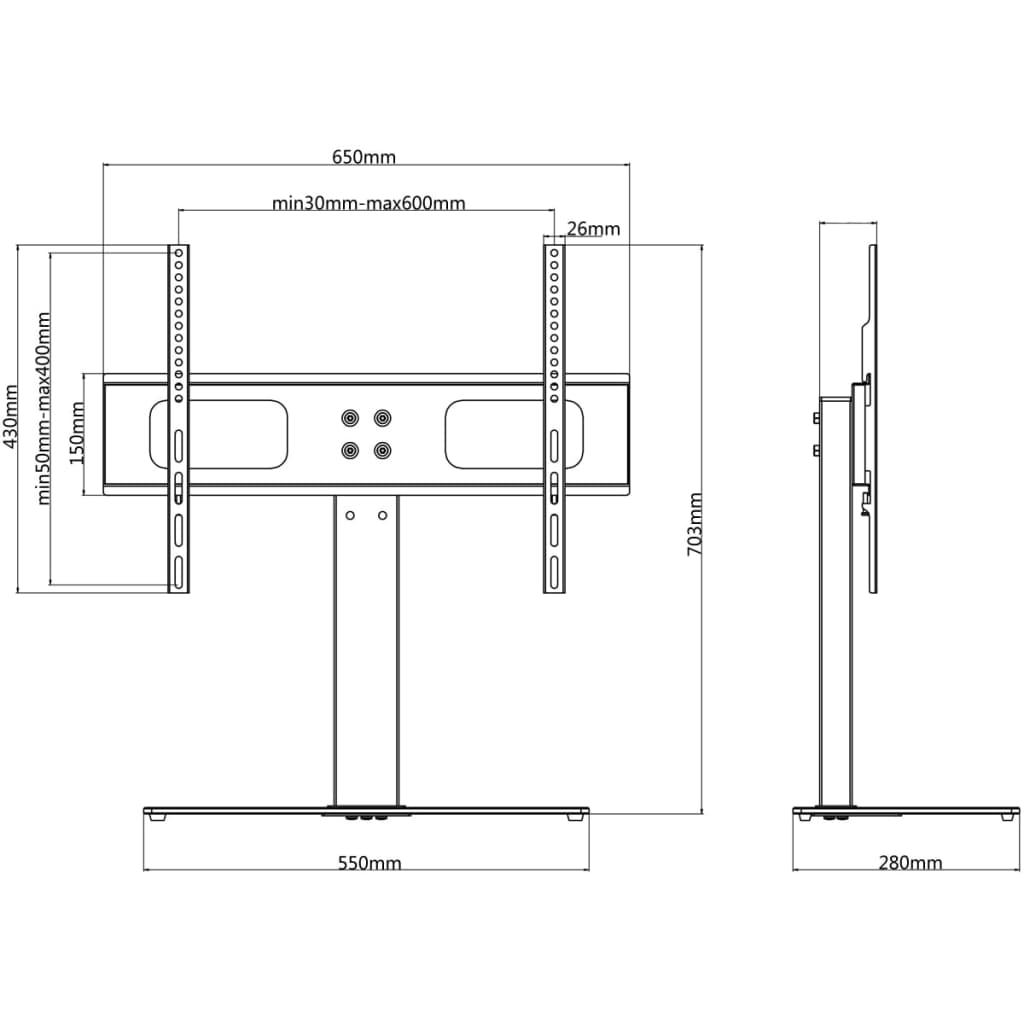 Tv-beugel met basis 600x400 mm 32"-70" is nu te koop bij PeponiXL, paradijselijk wonen!