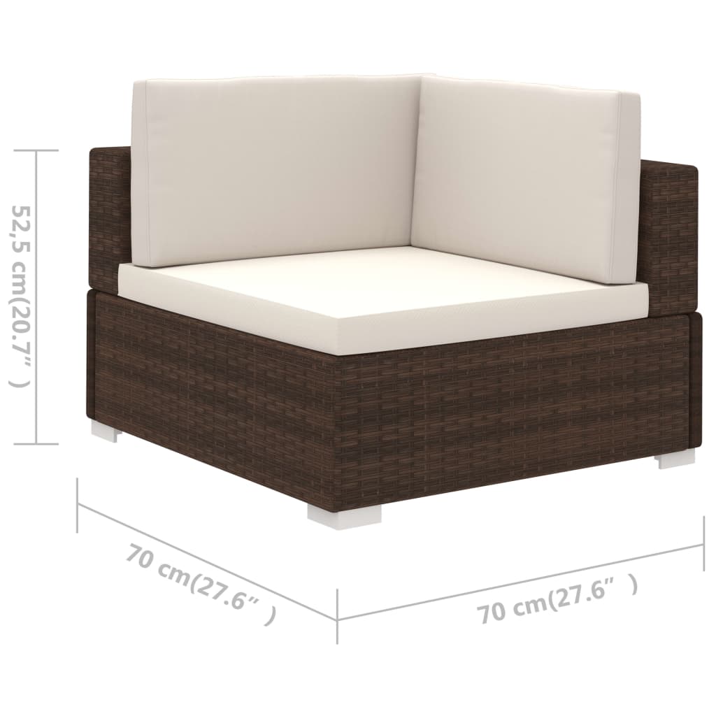 6-delige Loungeset met kussens poly rattan bruin is nu te koop bij PeponiXL, paradijselijk wonen!