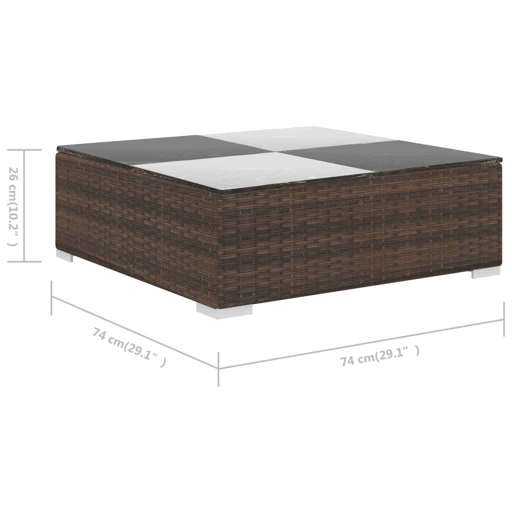 6-delige Loungeset met kussens poly rattan bruin is nu te koop bij PeponiXL, paradijselijk wonen!