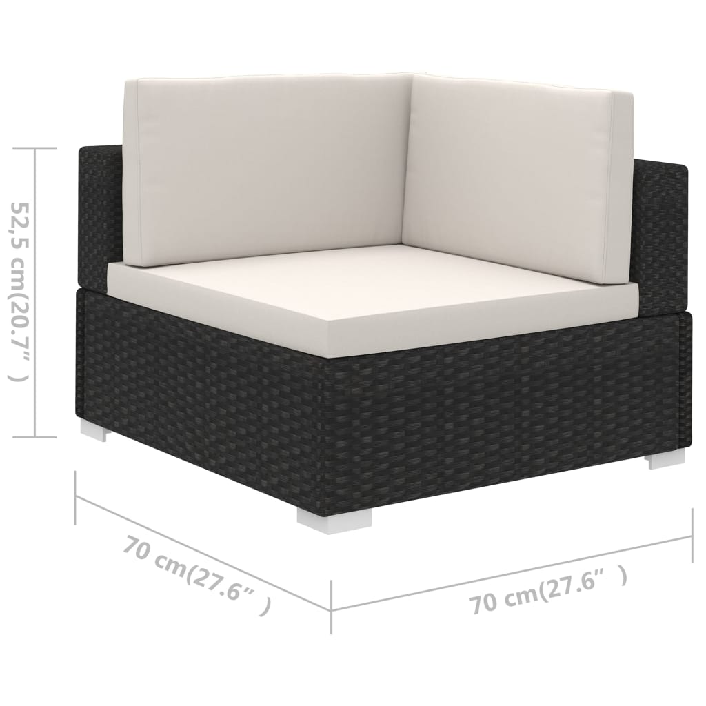 6-delige Loungeset met kussens poly rattan zwart is nu te koop bij PeponiXL, paradijselijk wonen!