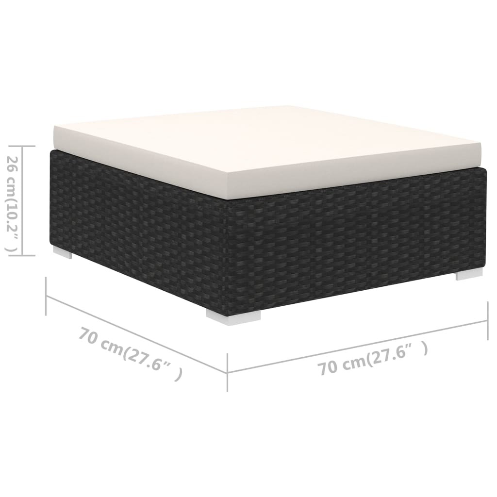 6-delige Loungeset met kussens poly rattan zwart is nu te koop bij PeponiXL, paradijselijk wonen!