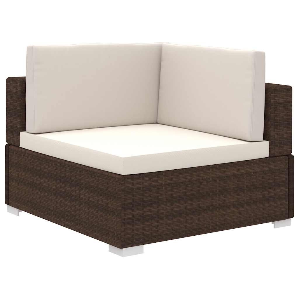 8-delige Loungeset met kussens poly rattan bruin is nu te koop bij PeponiXL, paradijselijk wonen!