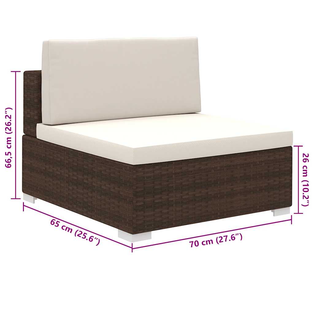 8-delige Loungeset met kussens poly rattan bruin is nu te koop bij PeponiXL, paradijselijk wonen!