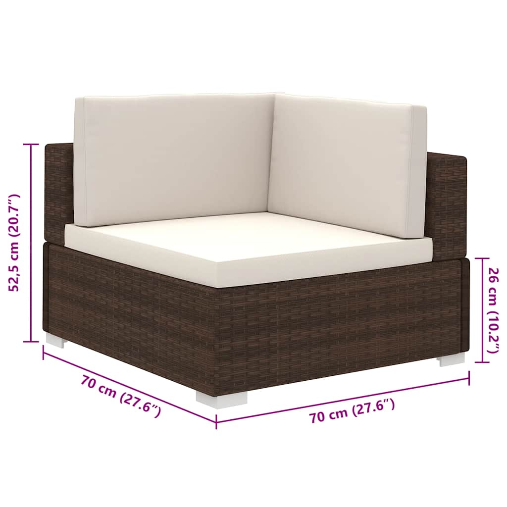 8-delige Loungeset met kussens poly rattan bruin is nu te koop bij PeponiXL, paradijselijk wonen!
