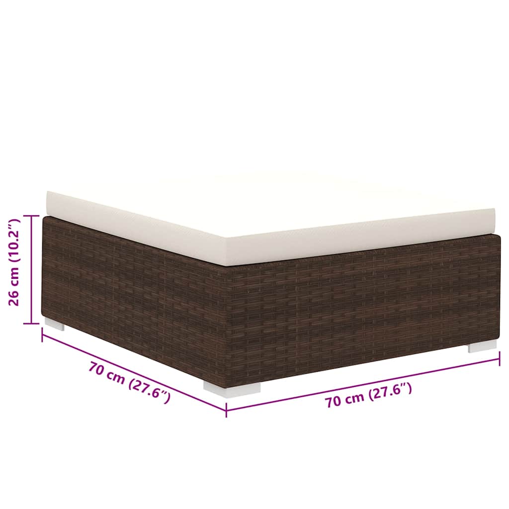 8-delige Loungeset met kussens poly rattan bruin is nu te koop bij PeponiXL, paradijselijk wonen!