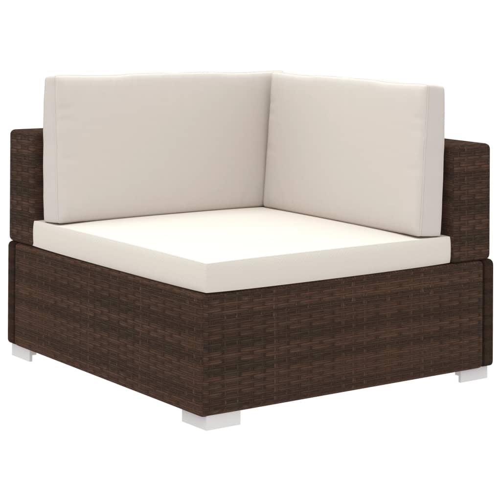 12-delige Loungeset met kussens poly rattan bruin is nu te koop bij PeponiXL, paradijselijk wonen!