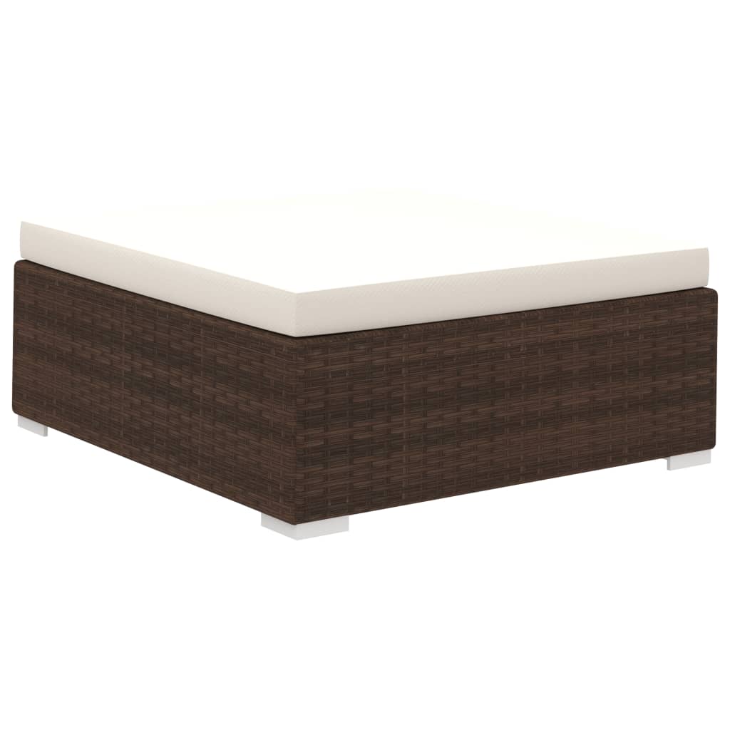 12-delige Loungeset met kussens poly rattan bruin is nu te koop bij PeponiXL, paradijselijk wonen!