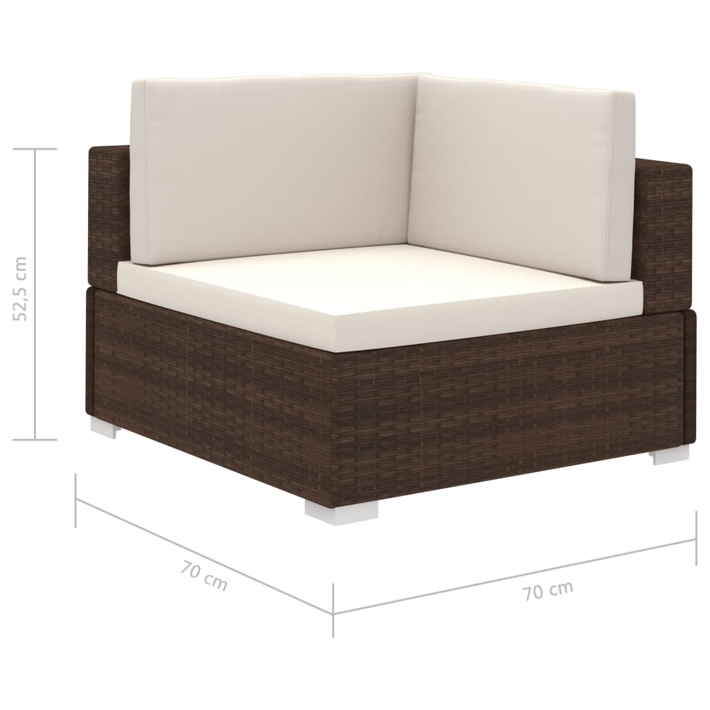 12-delige Loungeset met kussens poly rattan bruin is nu te koop bij PeponiXL, paradijselijk wonen!